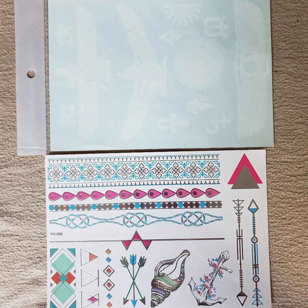 3 sheets Golden Silver Temporary Tattoo - Picture 5 of 15